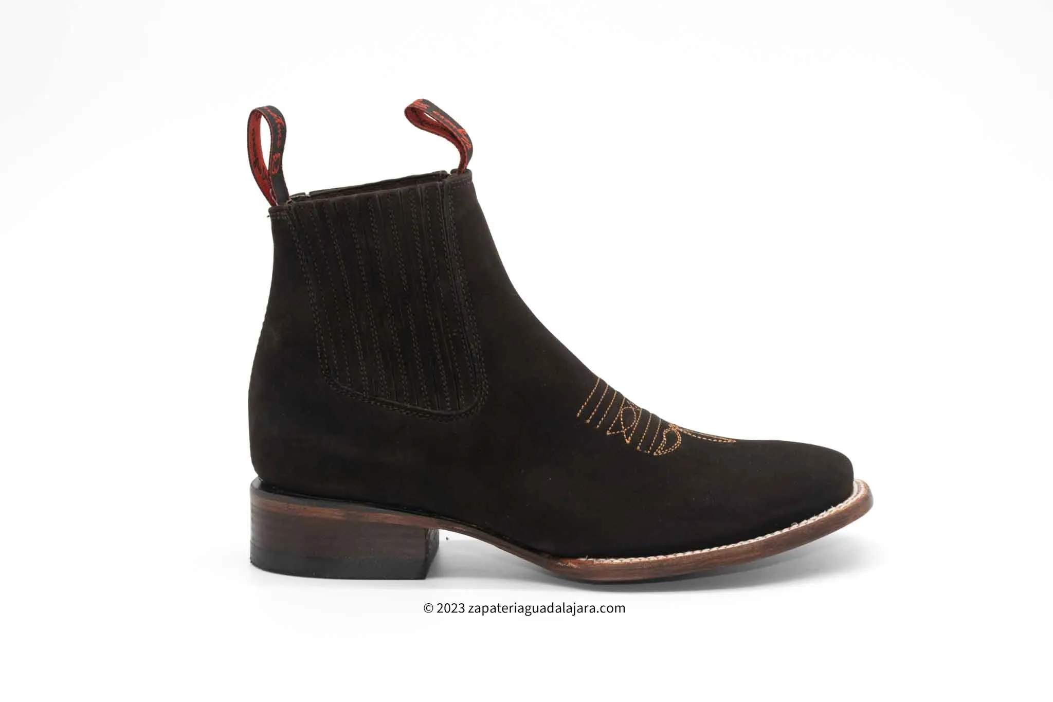 2662602 MEN WIDE SQUARE TOE NOBUCK BROWN LEATHER BOOT