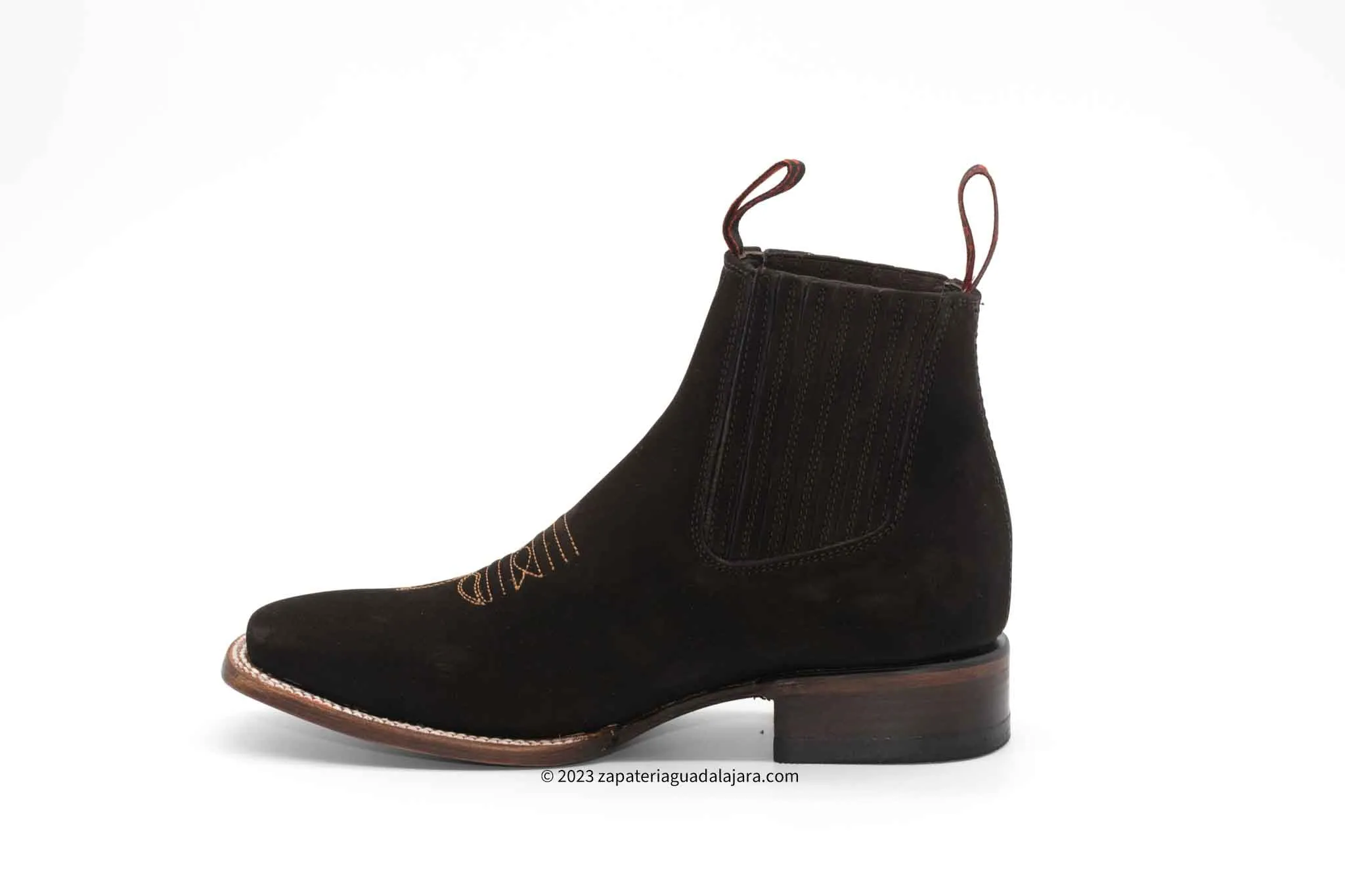 2662602 MEN WIDE SQUARE TOE NOBUCK BROWN LEATHER BOOT