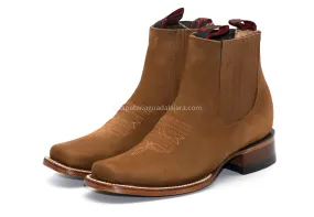 2662630 MEN WIDE SQUARE TOE NOBUCK TOPO LEATHER BOOT