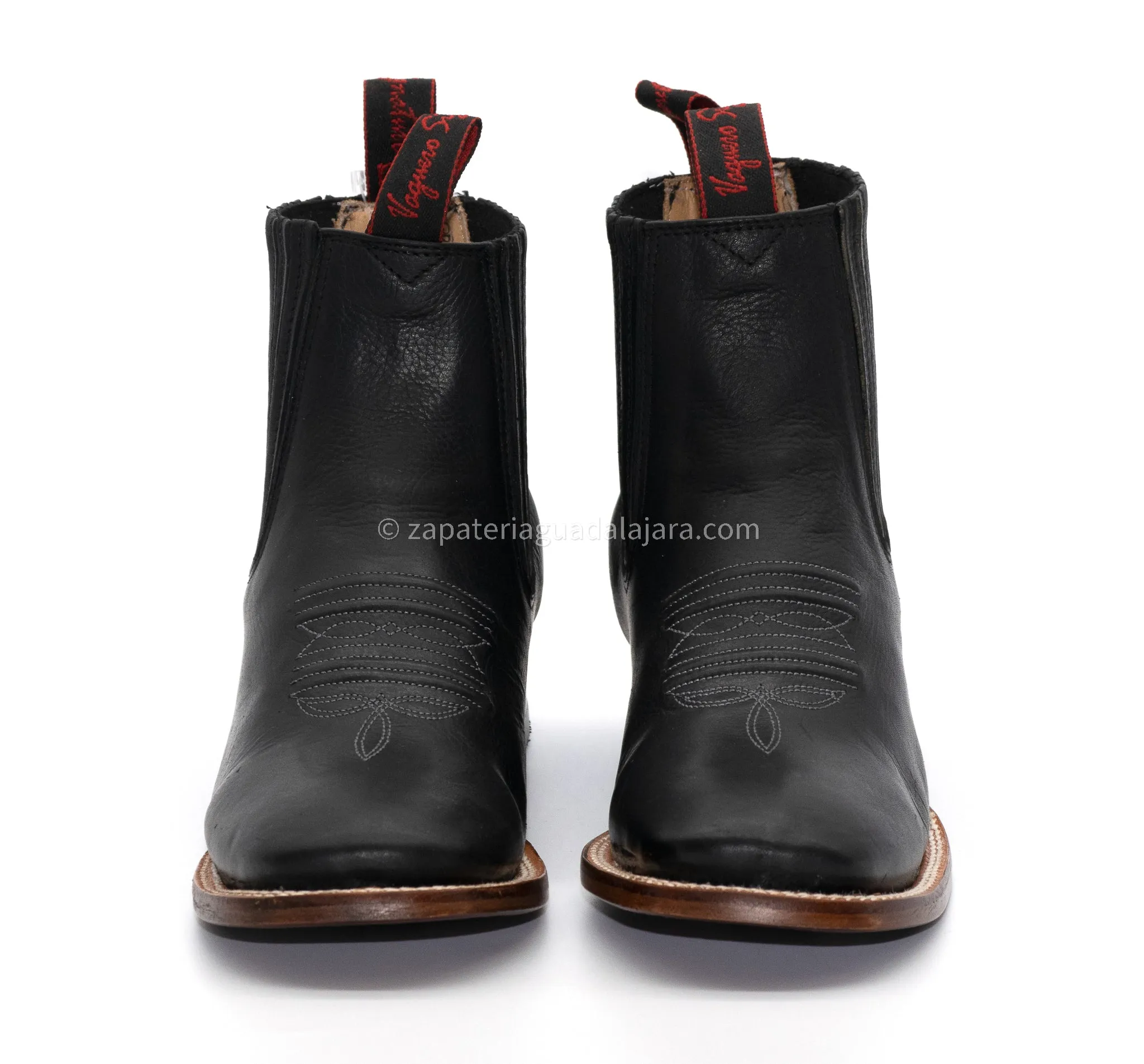 2663101 MEN WIDE SQUARE TOE BLACK GRASSO LEATHER BOOT