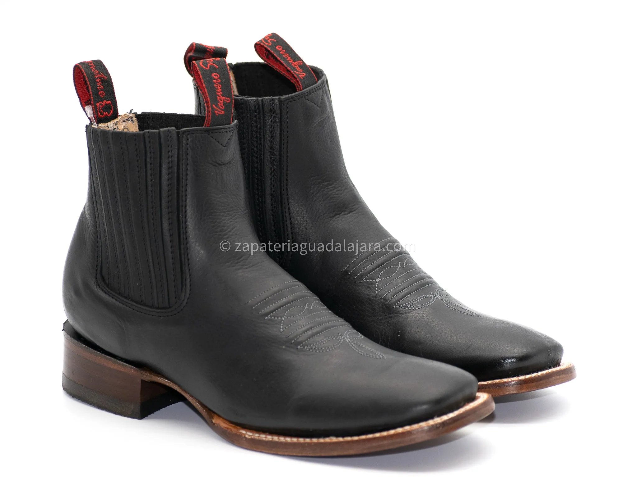 2663101 MEN WIDE SQUARE TOE BLACK GRASSO LEATHER BOOT
