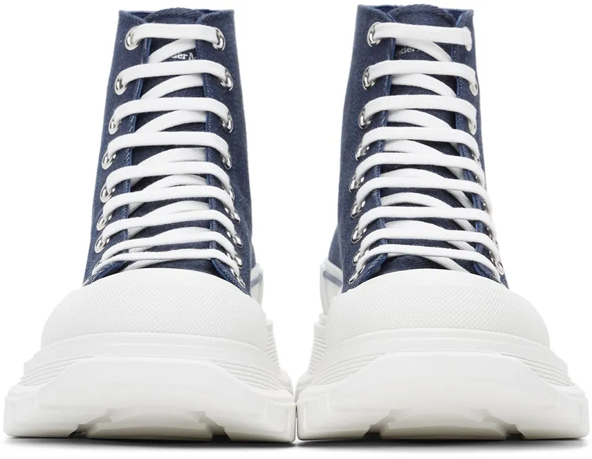 Alexander McQueen Indigo Denim Tread Slick Boots