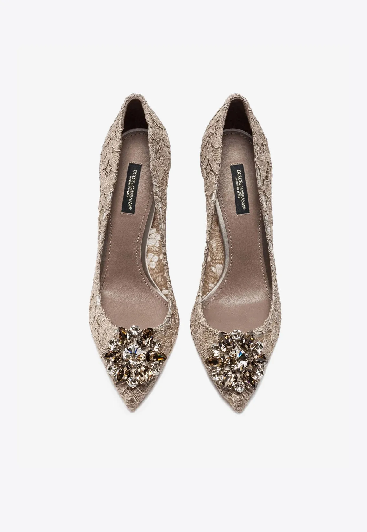 Bellucci 90 Taormina Lace Pumps with Crystal Detail