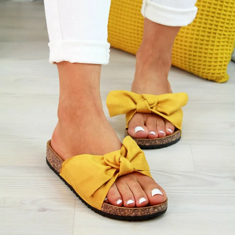Bow Slip On Gladiator Sandals