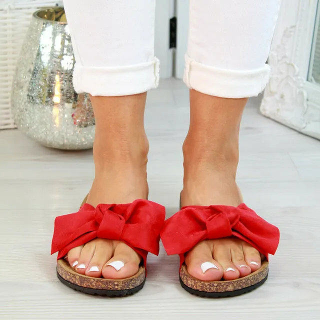 Bow Slip On Gladiator Sandals