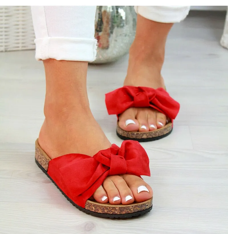 Bow Slip On Gladiator Sandals