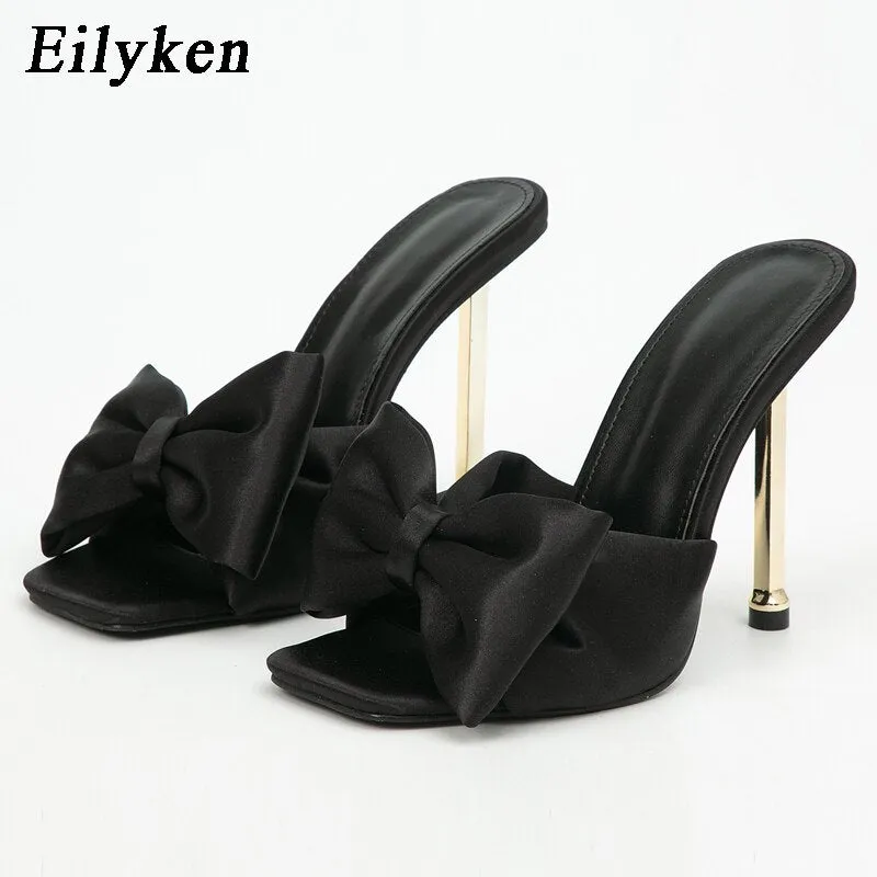 Butterfly-Knot Silk High Heels