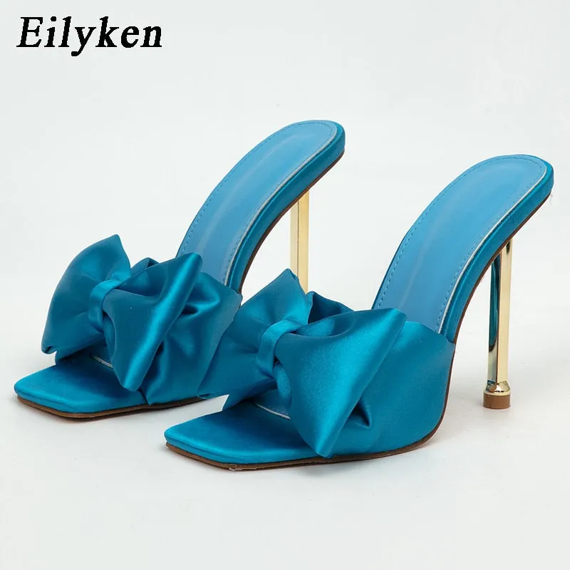 Butterfly-Knot Silk High Heels