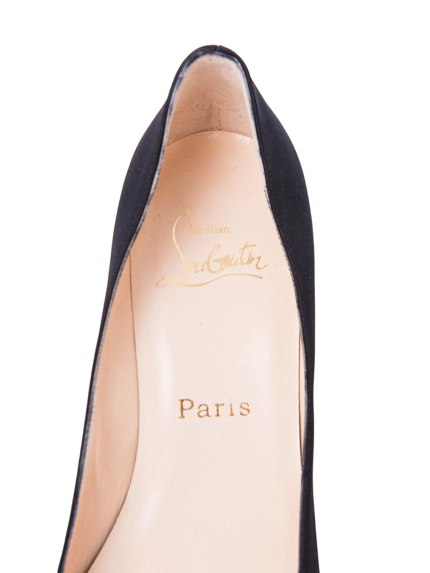 Christian Louboutin Silk Embellished Kitten Heel Shoes Black