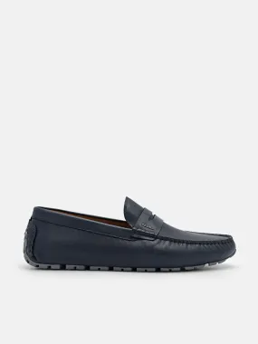 Embossed Leather Penny Loafers