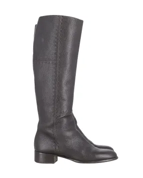 Fendi Knee Length Boots in Black Leather