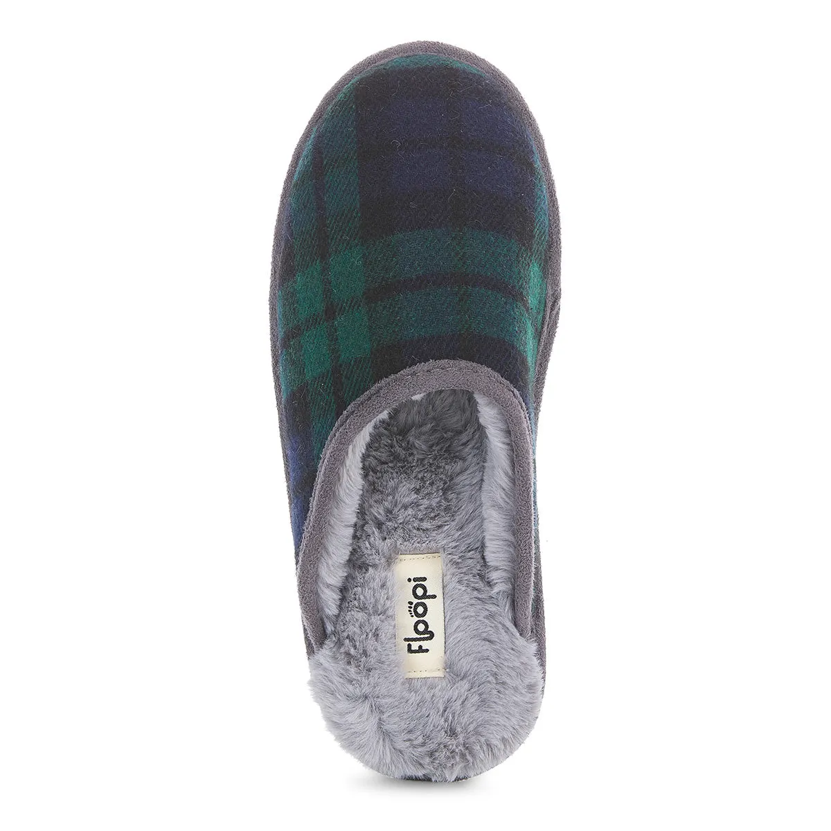 Floopi Womens Kelly Plaid Scuff Slippers