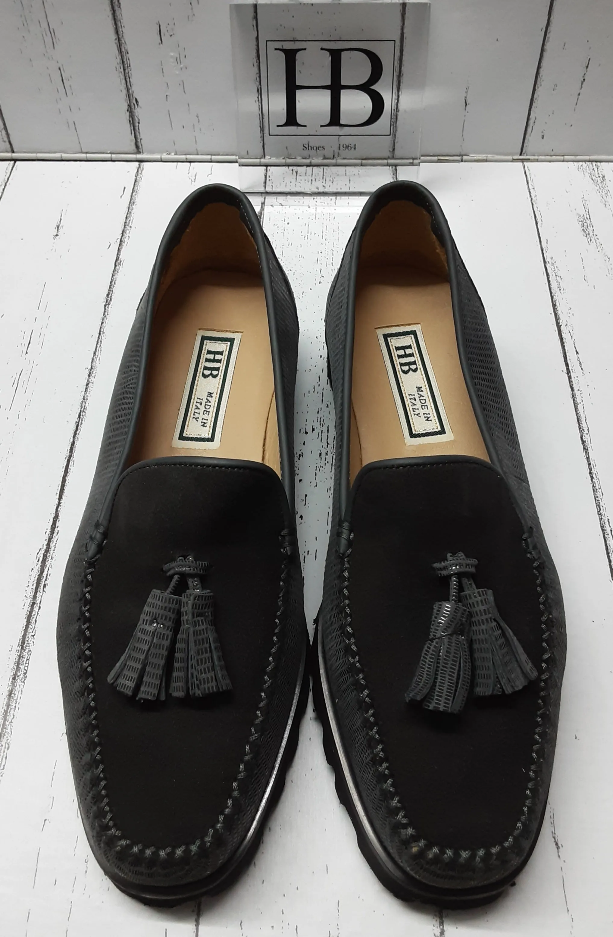 HB Italia - 544 - LOAFER - GREY Varanus Antracite Suede 7984