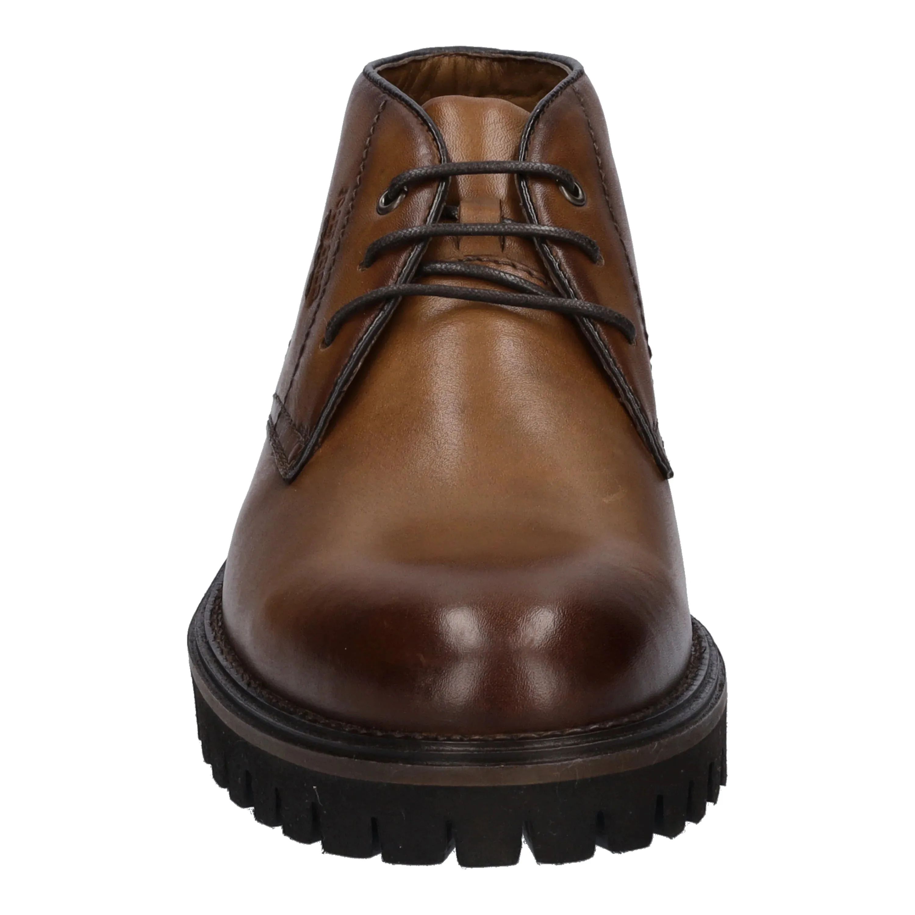 Josef Seibel Men's Romed 03 Leather Lace-Up Boots Cognac Brown