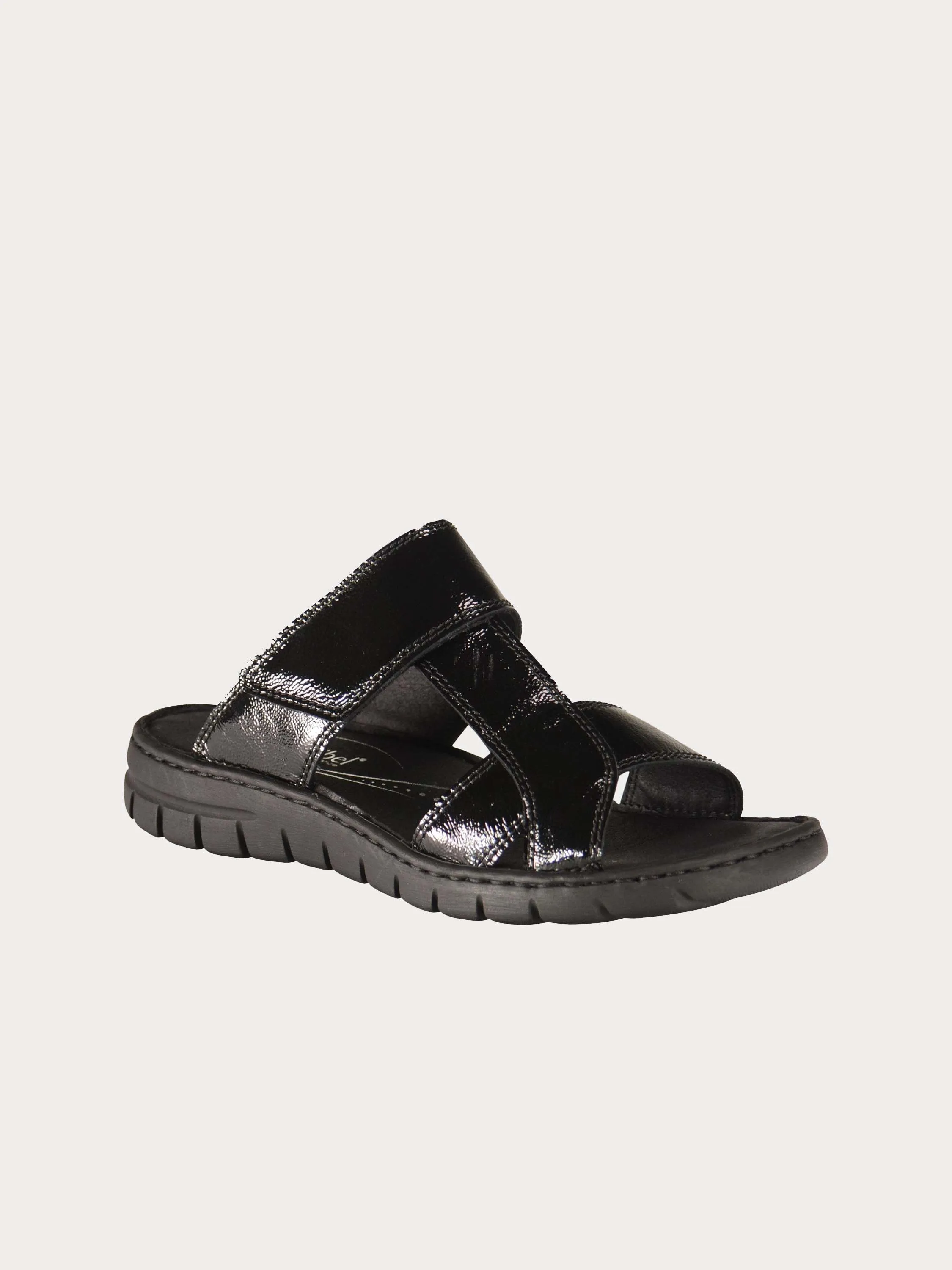 Josef Seibel Women's Slider Sandals in Black Leather