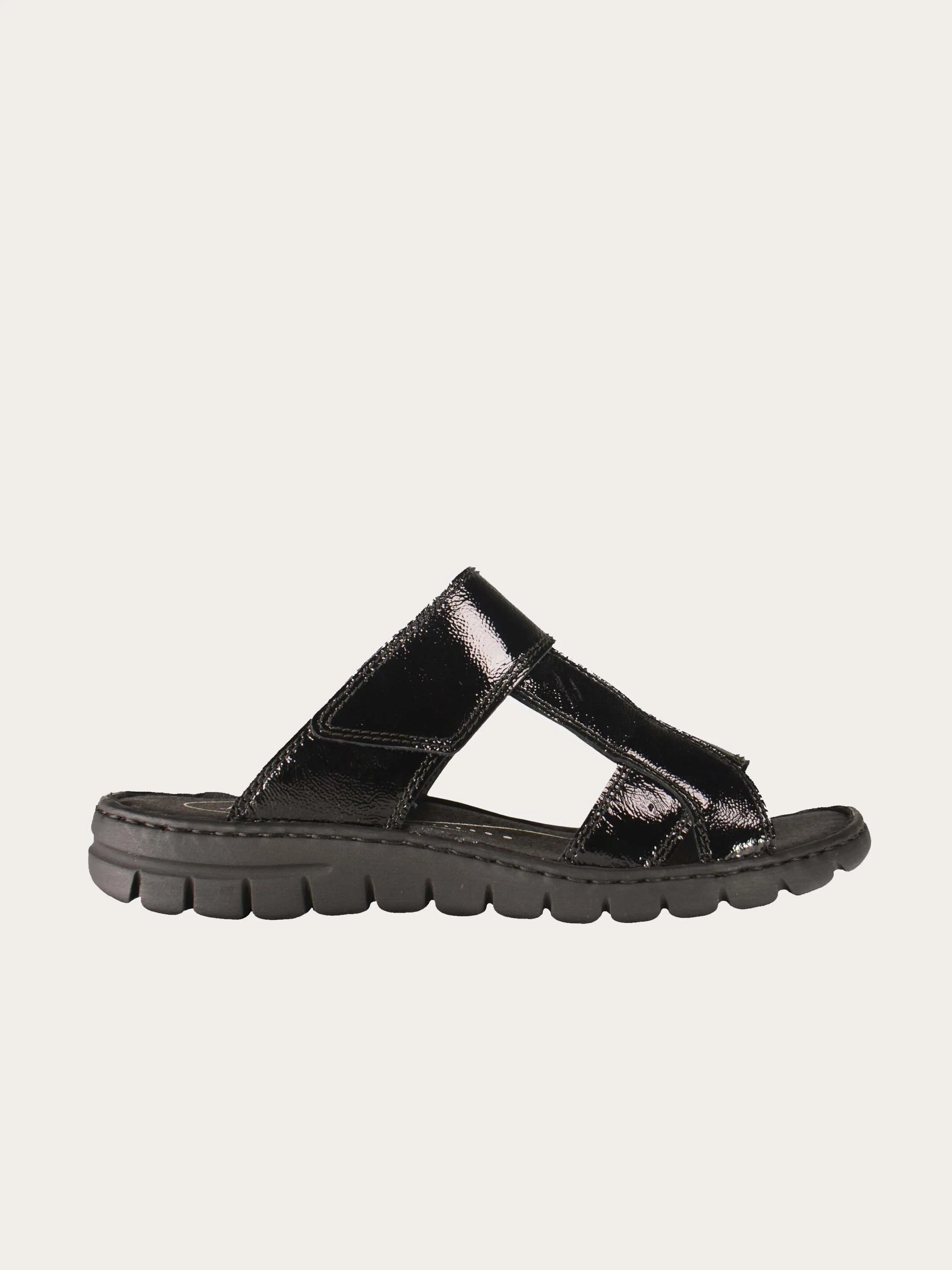 Josef Seibel Women's Slider Sandals in Black Leather