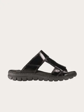Josef Seibel Women's Slider Sandals in Black Leather