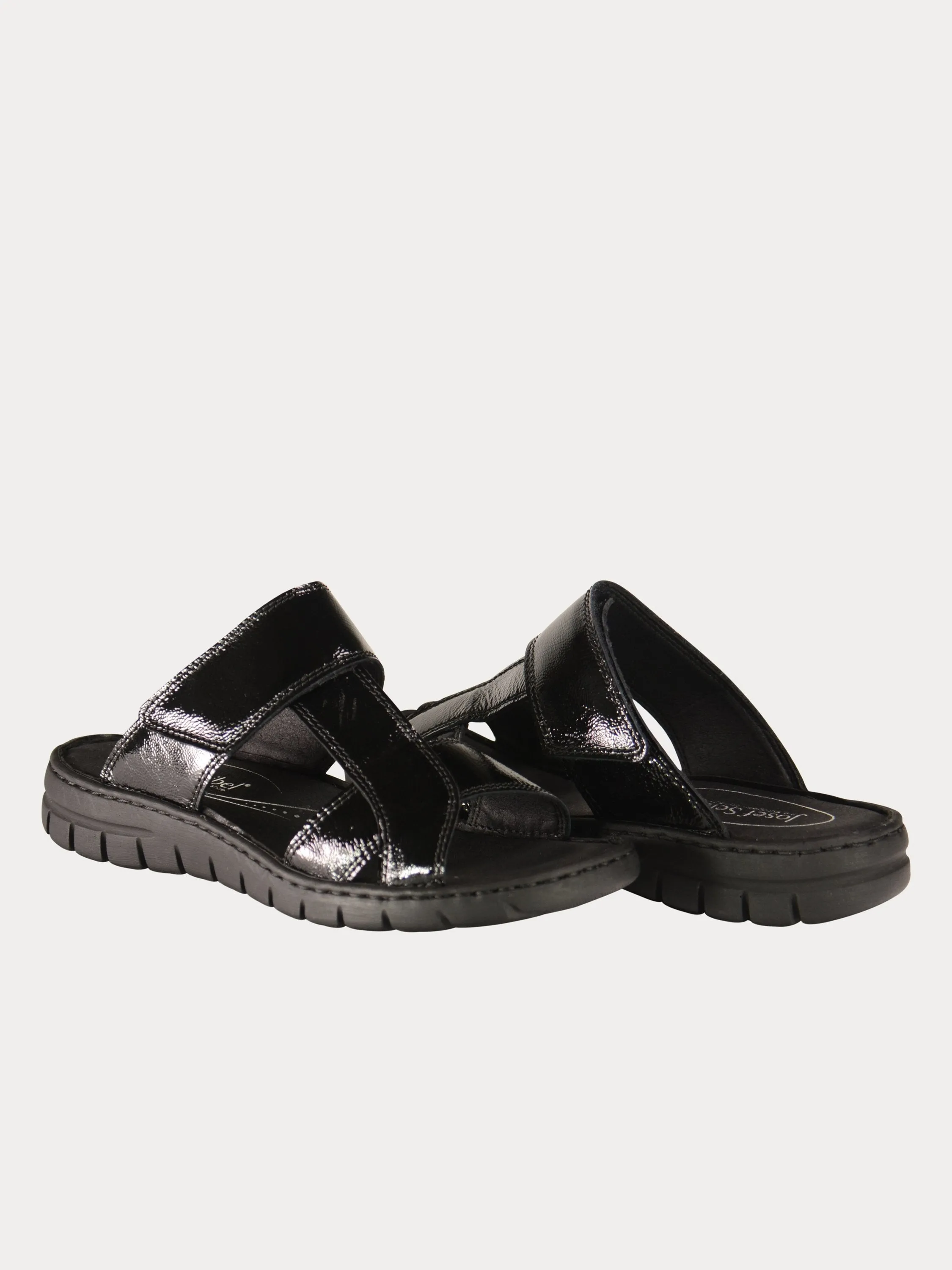 Josef Seibel Women's Slider Sandals in Black Leather