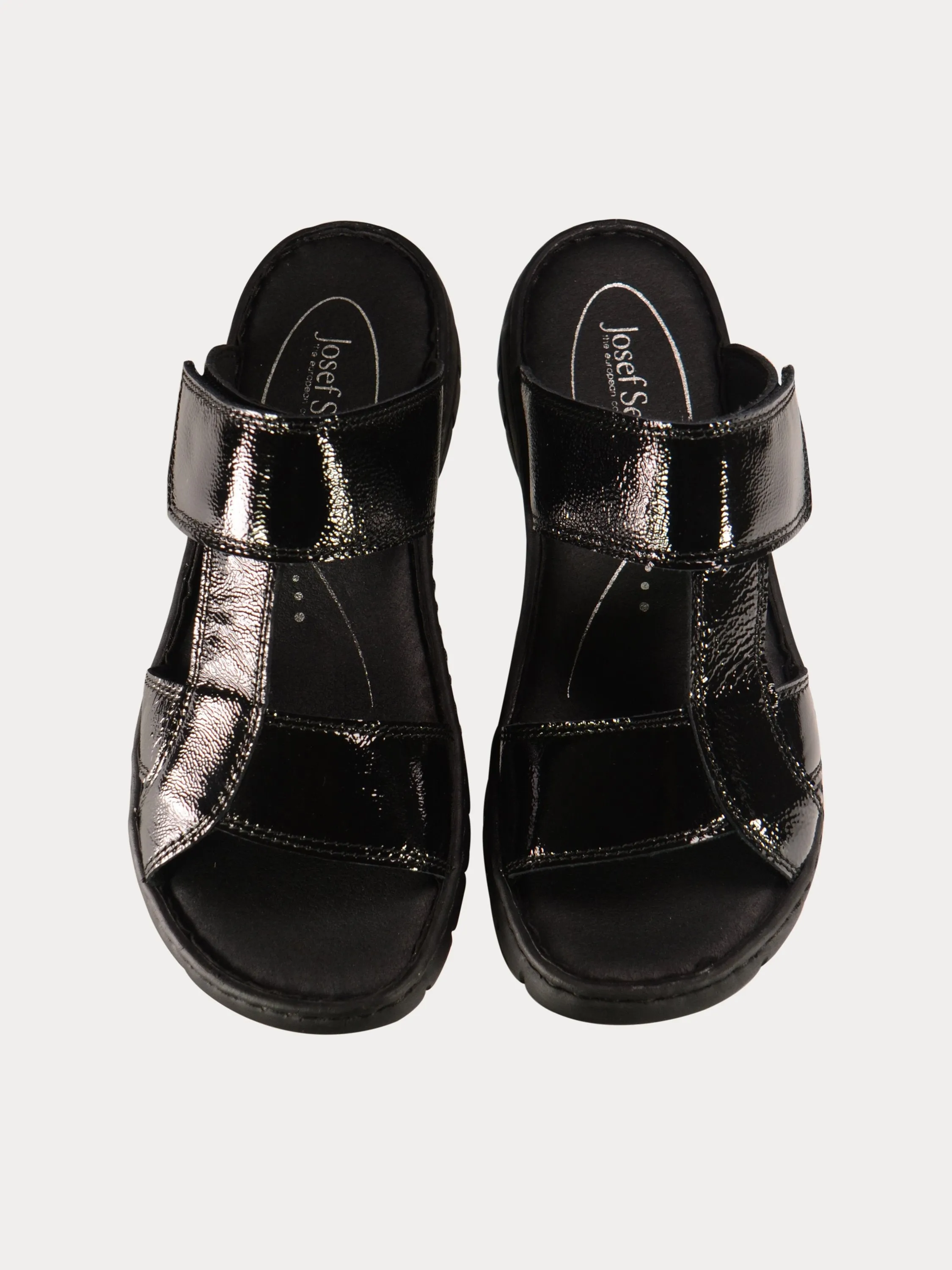Josef Seibel Women's Slider Sandals in Black Leather