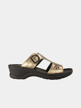 Josef Seibel Women's Slider Sandals in Brown Leather