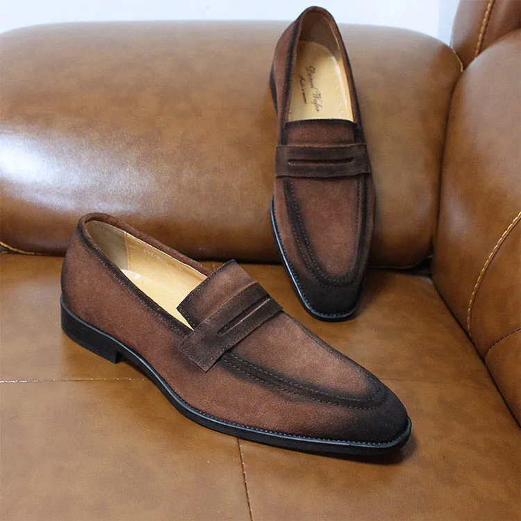 Men's Casual Leather Shoes Autumn Suede Leather Slip-on Loafers 2020 New Men's Shoes Loafers Cross-Border