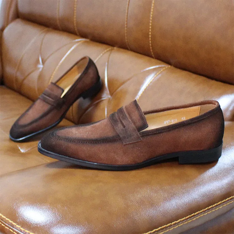 Men's Casual Leather Shoes Autumn Suede Leather Slip-on Loafers 2020 New Men's Shoes Loafers Cross-Border