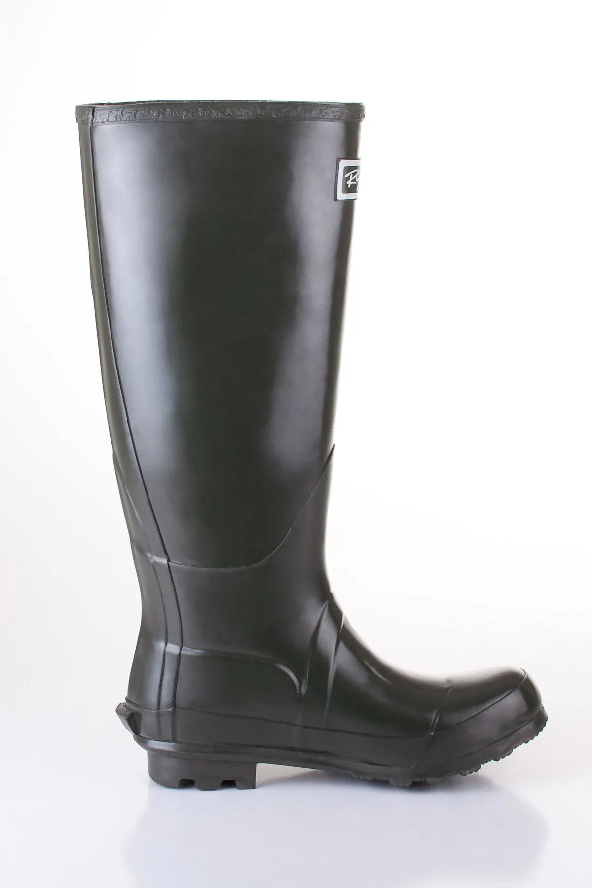 Mens Ripon High Gloss Olive Wellingtons
