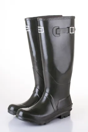 Mens Ripon High Gloss Olive Wellingtons