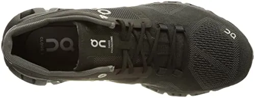 ON Women's Cloud X Sneakers, Black/Asphalt, 8 Medium US