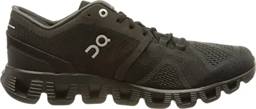 ON Women's Cloud X Sneakers, Black/Asphalt, 8 Medium US