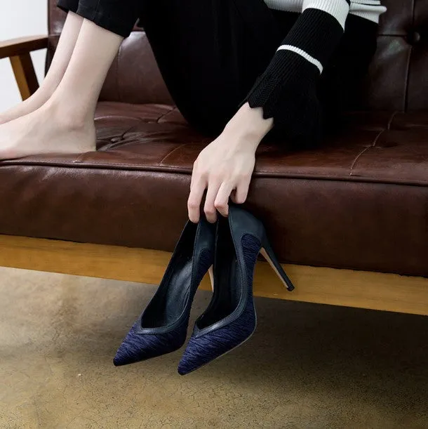 Petite Feet Silk Satin Navy Champagne Dress Heels Pumps AS257