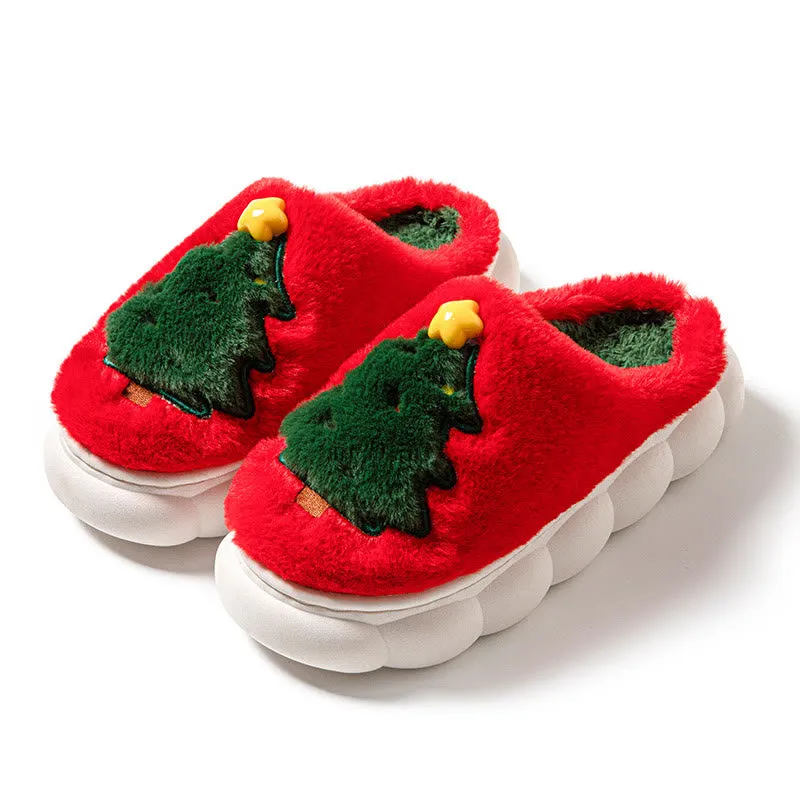 Plus Size Christmas Tree Slippers