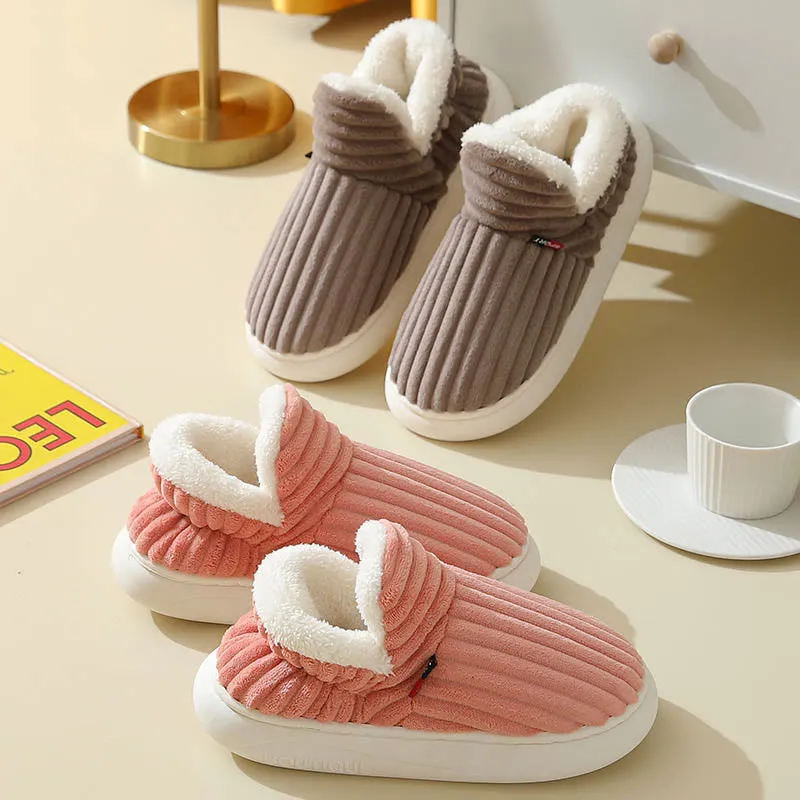 Plus Size Fur Lined House Slippers
