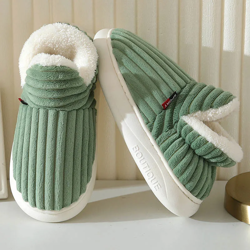 Plus Size Fur Lined House Slippers