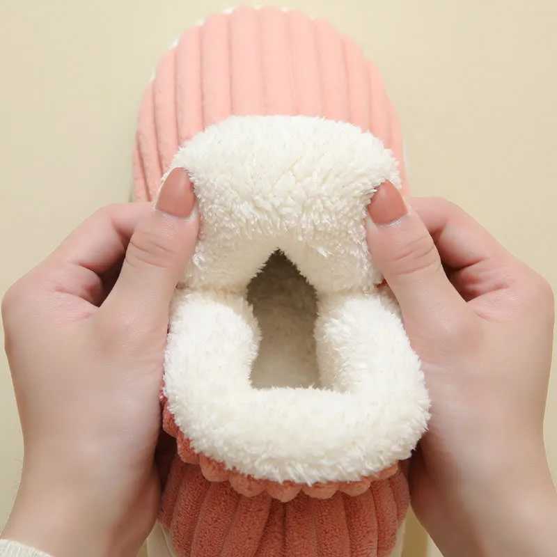 Plus Size Fur Lined House Slippers