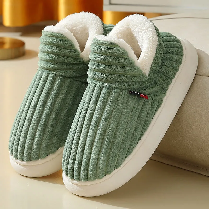 Plus Size Fur Lined House Slippers
