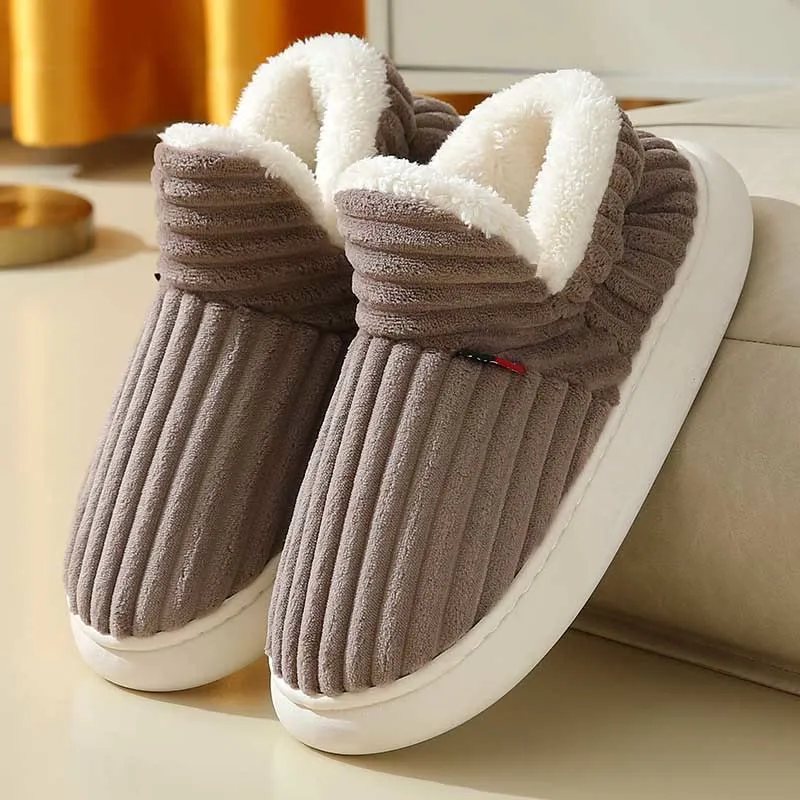 Plus Size Fur Lined House Slippers