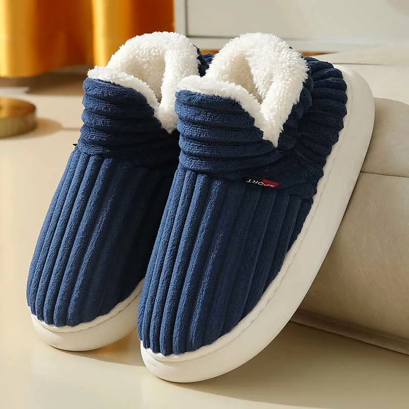 Plus Size Fur Lined House Slippers