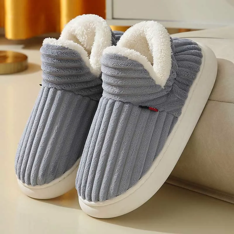 Plus Size Fur Lined House Slippers