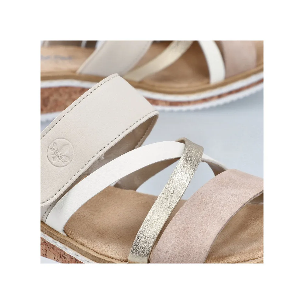 Rieker Ladies Multi Strap Backless Sandal