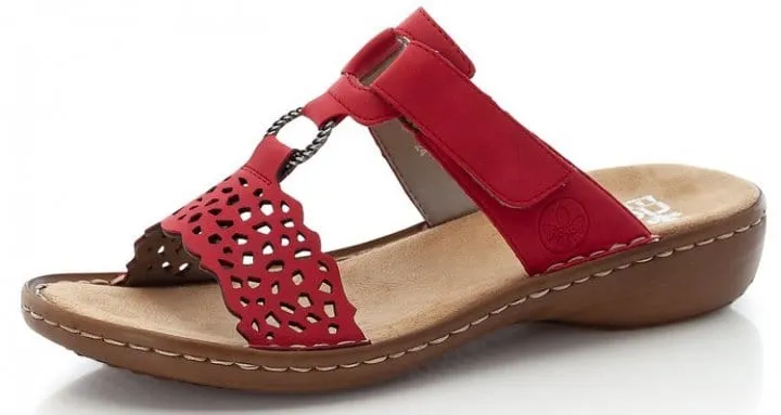 Rieker Women's Regina Perforated Sandals- Red