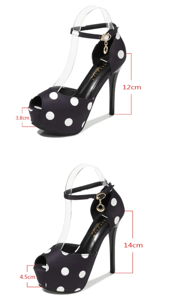 Silk Polk a Dot High Heel Pumps