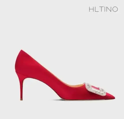 Silk Women Rhinestone Pumps