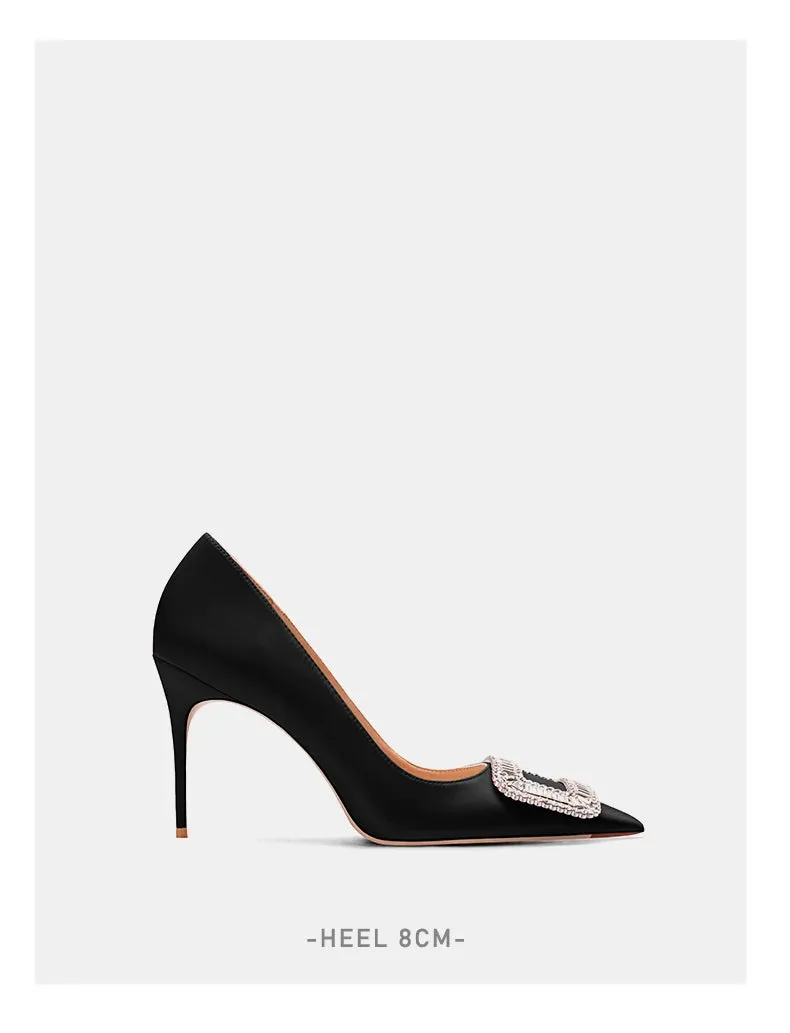 Silk Women Rhinestone Pumps