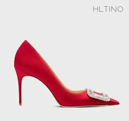 Silk Women Rhinestone Pumps