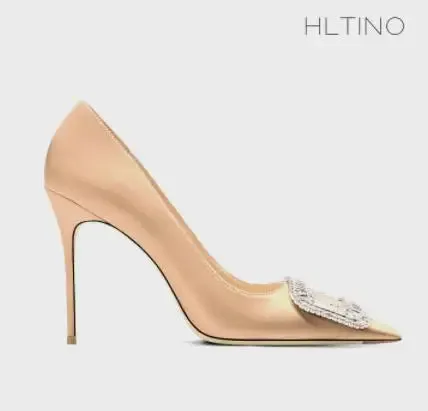 Silk Women Rhinestone Pumps