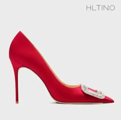 Silk Women Rhinestone Pumps